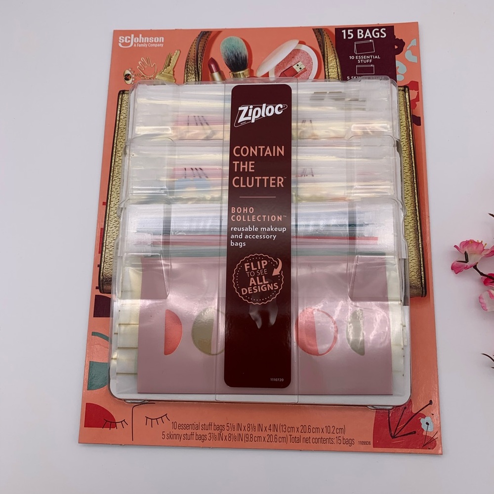 Ziploc Contain Clutter Reusable Bags Boho styles